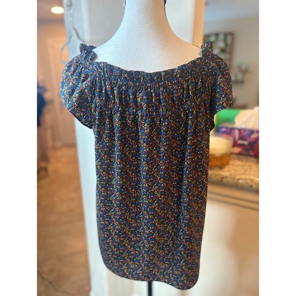 CeCe Women's Ruffled Square Neck Floral Top Size M 6-10 - Picture 3 of 6